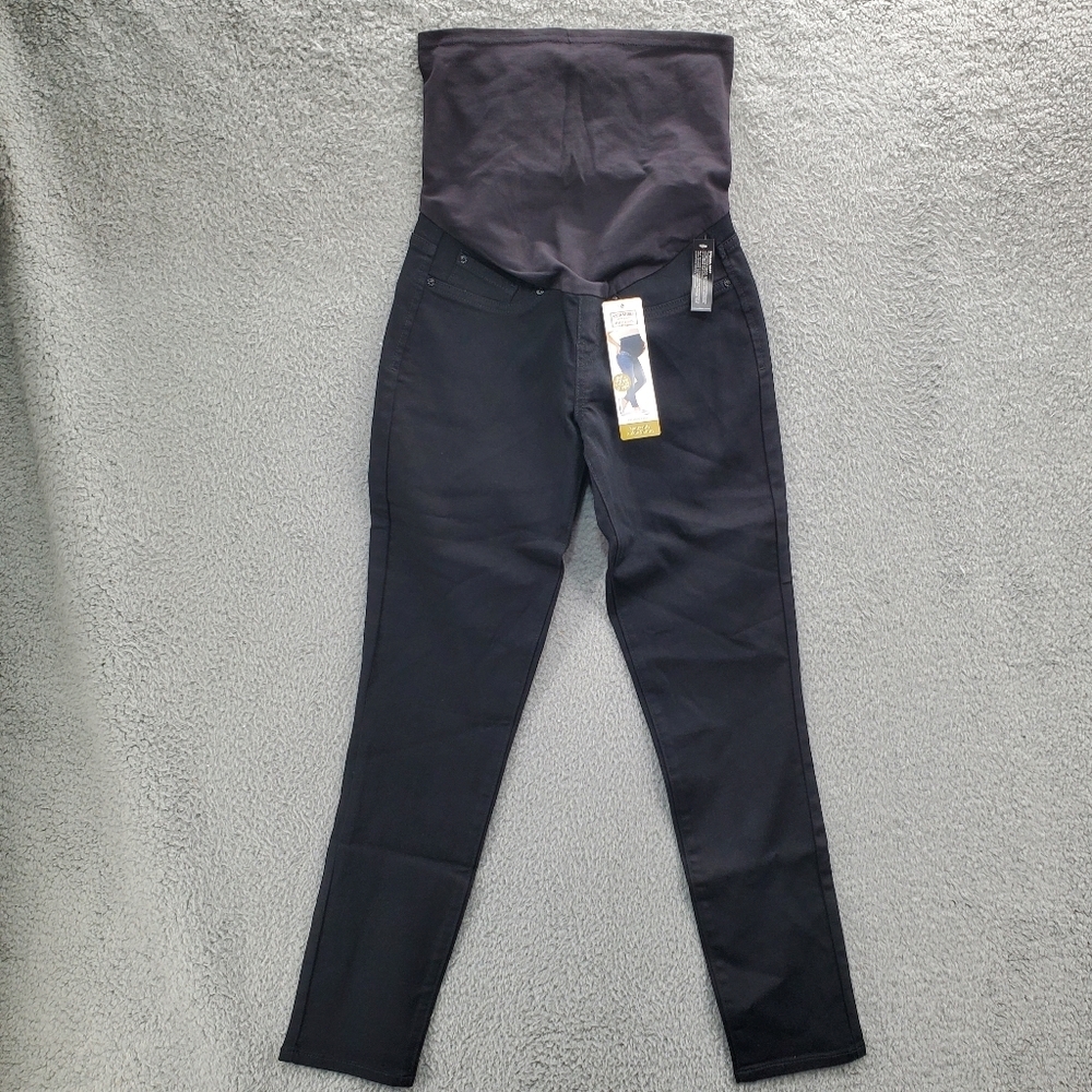Signature Levi Strauss Gold Label Women's Maternity Skinny Ankle Jeans Black NWT